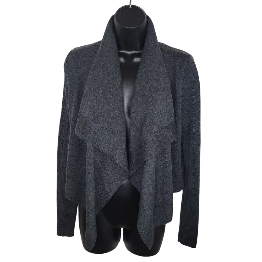 Banana Republic wool blend gray drape open front cardigan Small